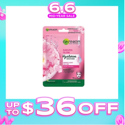 GARNIER - Hydra Bomb Sakura Glow Super Hydrating Pinkish Glow Serum Tissue Mask 1s