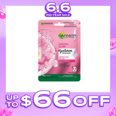 GARNIER - Hydra Bomb Sakura Glow Super Hydrating Pinkish Glow Serum Tissue Mask 1s