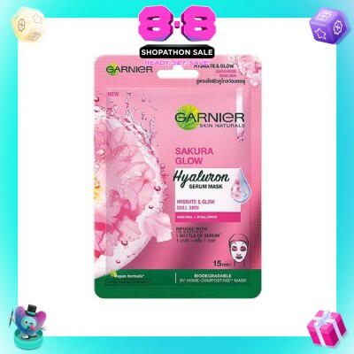 GARNIER - Hydra Bomb Sakura Glow Super Hydrating Pinkish Glow Serum Tissue Mask 1s