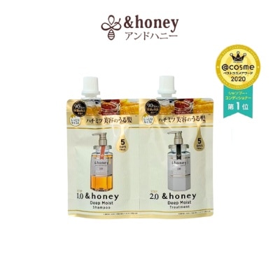 &HONEY - Deep Moist 5-Days Trial Travel Pack consists Shampoo 40ml + Treatment 40g