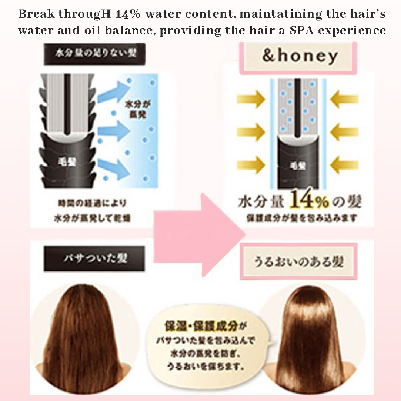 Melty Moist 5-Days Trial Travel Pack consists Shampoo 40ml + Treatment 40g