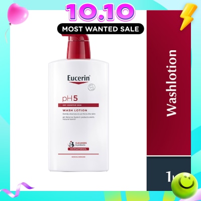 EUCERIN pH5 Face & Wash Lotion (For Dry Sensitive Skin + Restores Skin's Natural Defense) 1000ml image