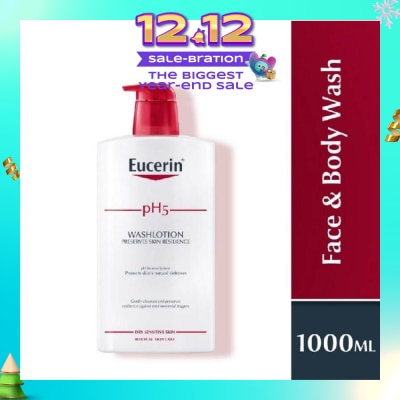EUCERIN pH5 Face & Wash Lotion (For Dry Sensitive Skin + Restores Skin's Natural Defense) 1000ml