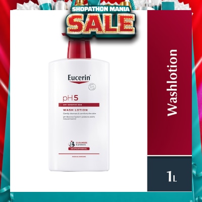 EUCERIN - pH5 Face & Wash Lotion (For Dry Sensitive Skin + Restores Skin's Natural Defense) 1000ml
