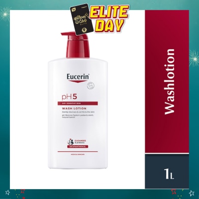 EUCERIN - pH5 Face & Wash Lotion (For Dry Sensitive Skin + Restores Skin's Natural Defense) 1000ml