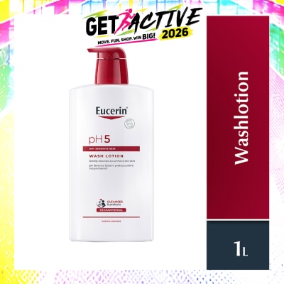 EUCERIN - pH5 Face & Wash Lotion (For Dry Sensitive Skin + Restores Skin's Natural Defense) 1000ml image