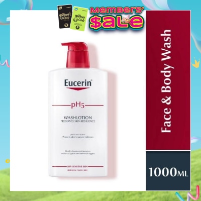 EUCERIN - pH5 Face & Wash Lotion (For Dry Sensitive Skin + Restores Skin's Natural Defense) 1000ml