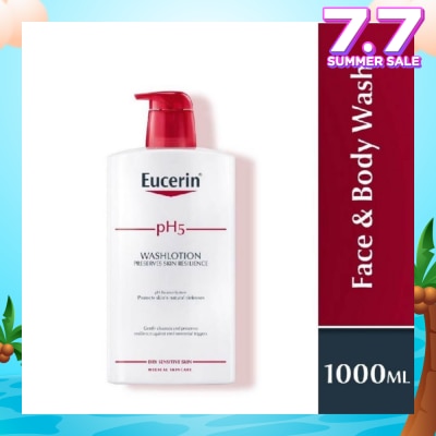 EUCERIN pH5 Face & Wash Lotion (For Dry Sensitive Skin + Restores Skin's Natural Defense) 1000ml