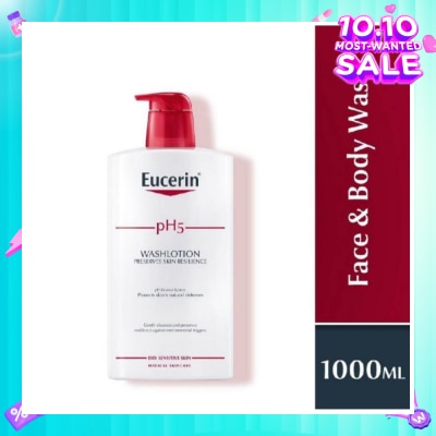 EUCERIN pH5 Face & Wash Lotion (For Dry Sensitive Skin + Restores Skin's Natural Defense) 1000ml