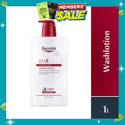 EUCERIN pH5 Face & Wash Lotion (For Dry Sensitive Skin + Restores Skin's Natural Defense) 1000ml image