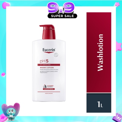 EUCERIN - pH5 Face & Wash Lotion (For Dry Sensitive Skin + Restores Skin's Natural Defense) 1000ml image