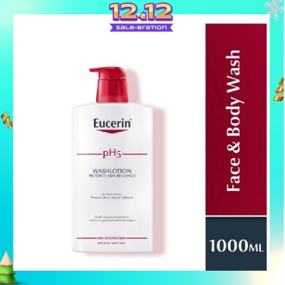 EUCERIN pH5 Face & Wash Lotion (For Dry Sensitive Skin + Restores Skin's Natural Defense) 1000ml