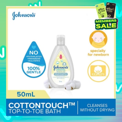 JOHNSON'S Baby Baby Cottontouch Top To Toe Bath Blended With Natural Cotton (Specially For Newborn) 50ml