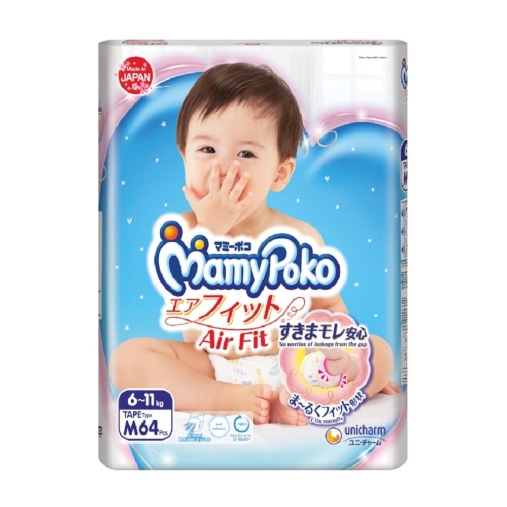 MamyPoko Air Fit Tape Size M (for 6kg to 11kg) 64s (Expiry: Feb`2026)