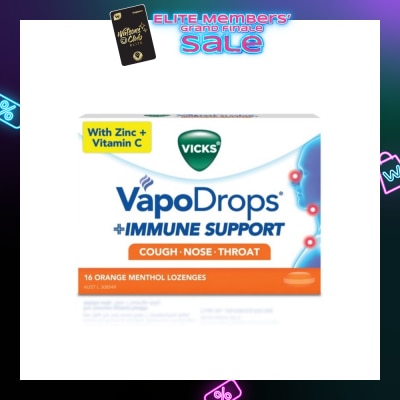 VICKS VapoDrops +Immune Support Lozenges Orange Menthol 16 Lozenges
