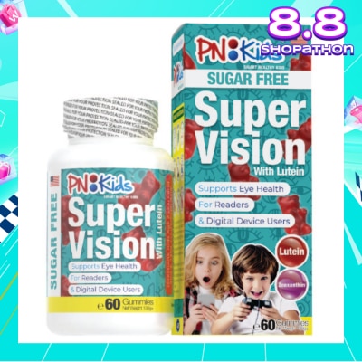 PNKids Super Vision Sugar Free Gummies For Kids (Helps Reduce Eye Fatigue Supports Eye Health & Visual Acuity) 60s