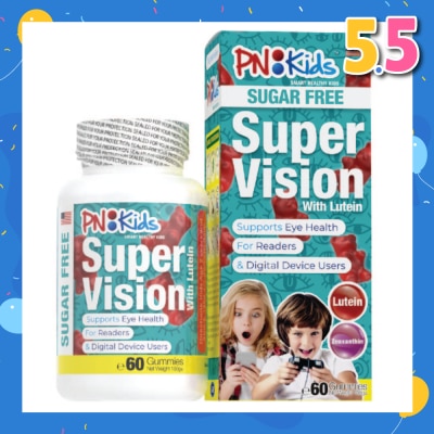 PNKids Super Vision Sugar Free Gummies For Kids (Helps Reduce Eye Fatigue Supports Eye Health & Visual Acuity) 60s