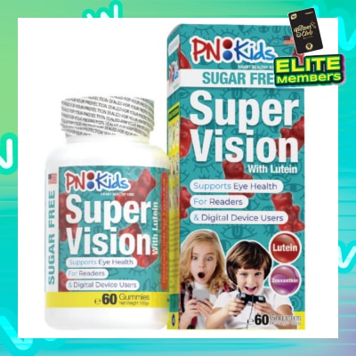 PNKids Super Vision Sugar Free Gummies For Kids (Helps Reduce Eye Fatigue Supports Eye Health & Visual Acuity) 60s