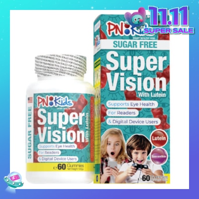 PNKids Super Vision Sugar Free Gummies For Kids (Helps Reduce Eye Fatigue Supports Eye Health & Visual Acuity) 60s