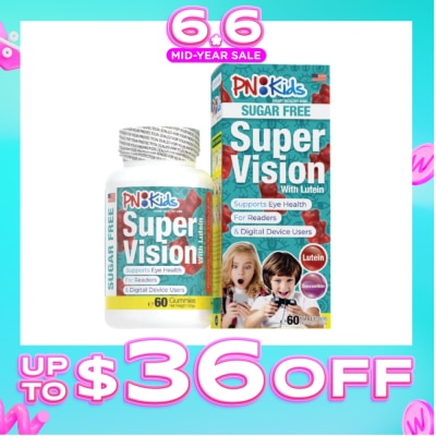 PNKids - Super Vision Sugar Free Gummies For Kids (Helps Reduce Eye Fatigue Supports Eye Health & Visual Acuity) 60s