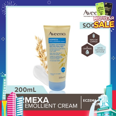 AVEENO Dermexa Daily Emollient Body Cream Steroid Free (Suitable For Eczema-Prone Skin) 200ml