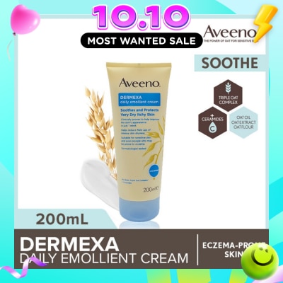 AVEENO Dermexa Daily Emollient Body Cream Steroid Free (Suitable For Eczema Prone Skin) 200ml image