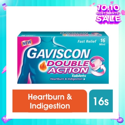 GAVISCON Double Action Chewable Tablet (For Fast Relief of Heartburn & Indigestion) 16s