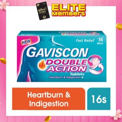 GAVISCON Double Action Chewable Tablet (For Fast Relief of Heartburn & Indigestion) 16s