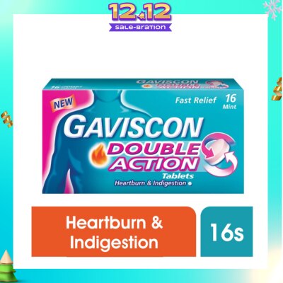 GAVISCON Double Action Chewable Tablet (For Fast Relief of Heartburn & Indigestion) 16s