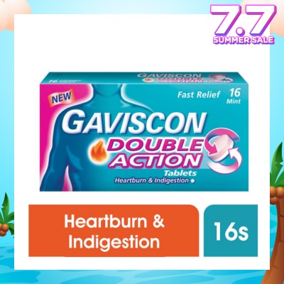 GAVISCON Double Action Chewable Tablet (For Fast Relief of Heartburn & Indigestion) 16s
