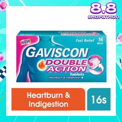 GAVISCON Double Action Chewable Tablet (For Fast Relief of Heartburn & Indigestion) 16s