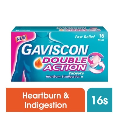 GAVISCON Double Action Chewable Tablet (For Fast Relief of Heartburn & Indigestion) 16s