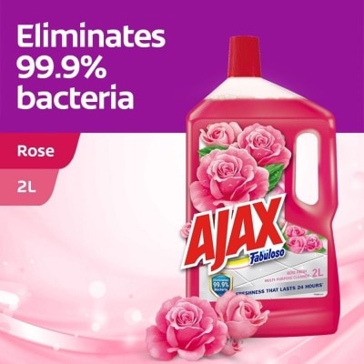 AJAX FABULOSO Multi Purpose Cleaner Rose Scented (Eliminates 99.9% Bacteria) 2L