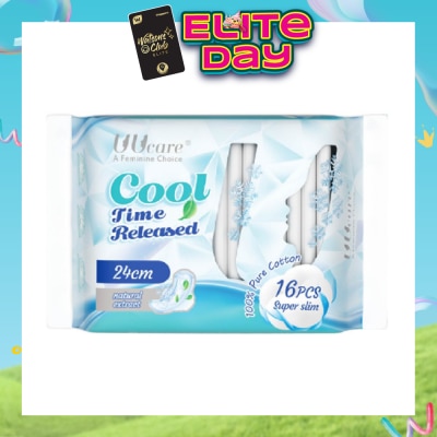 UUCare® - Cool Time Released Technology Day Sanitary Pad Super Slim 24cm Natural Extract 16s