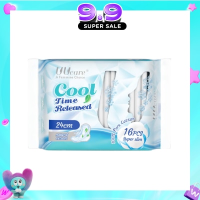 UUCare® - Cool Time Released Technology Day Sanitary Pad Super Slim 24cm Natural Extract 16s (Expiry: Mar`2027) image