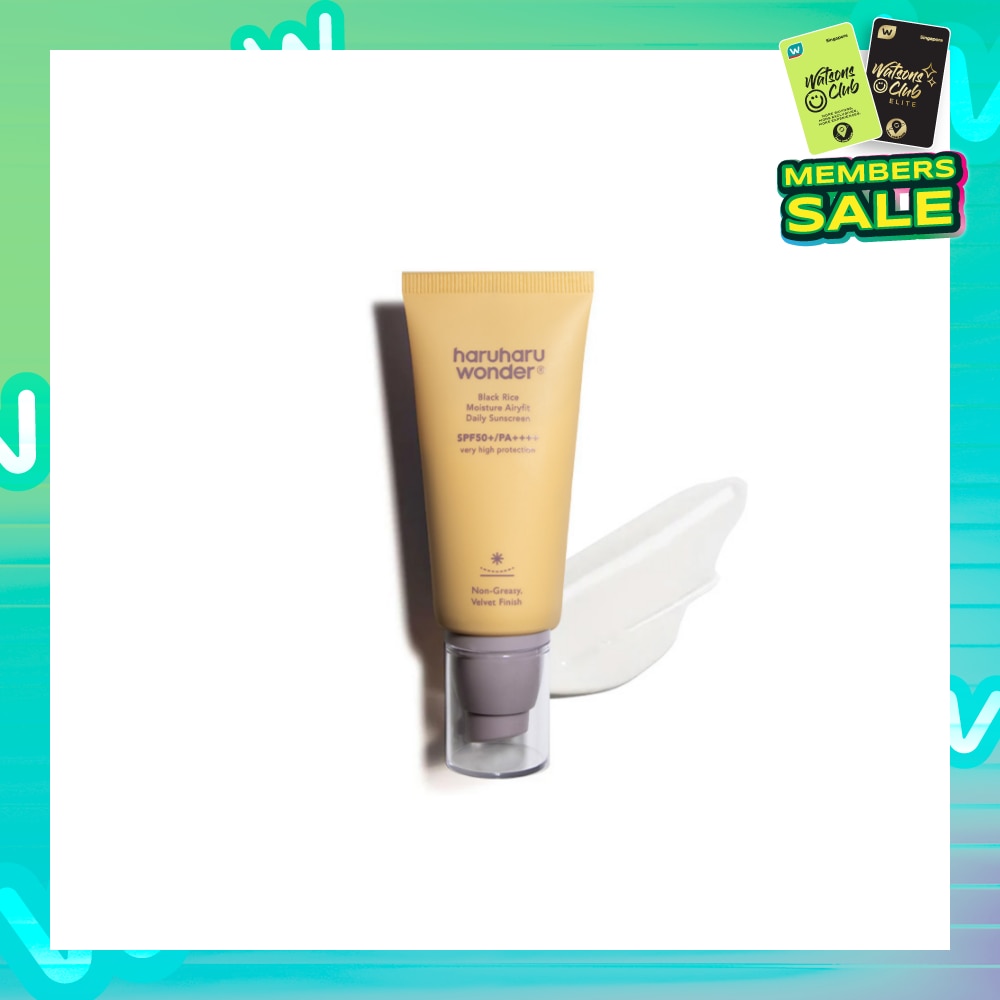 Black Rice Moisture Airyfit Daily Sunscreen SPF50+ PA++++ (Non-Greasy & Velvet Finish) 50ml
