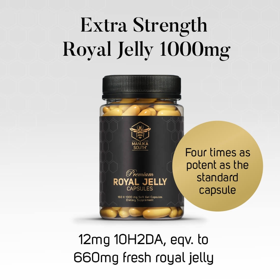 Premium Royal Jelly Extra Strength 1000mg Dietary Supplement Soft Gel Capsule (For Skin, Anti-Aging, Joint, Heart, & Brain Immunity) 160s