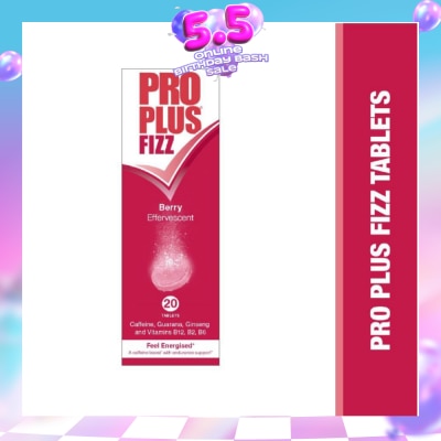 4MEGLAM - Fizz Effervescent Berry Tablet (To Help Increase Mental Alertness & Reduce Tiredness & Fatigue) 20s (Expiry: Feb`2027)