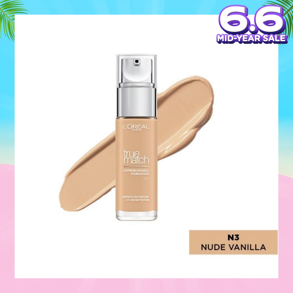 L'OREAL PARIS MAKEUP True Match Liquid Foundation with SPF and Hyaluronic Acid N3 Nude Vanilla 30ml