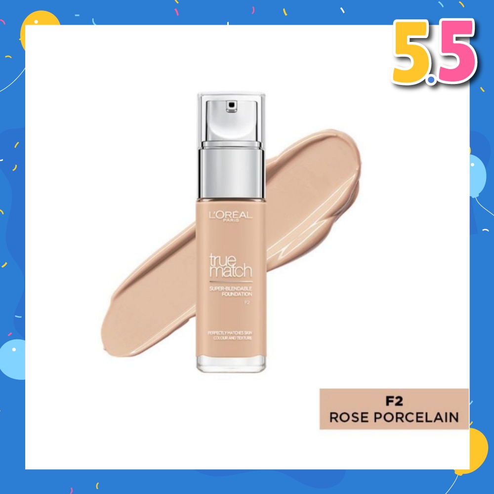 L'OREAL PARIS MAKEUP True Match Liquid Foundation F2 Rose Porcelain 30ml