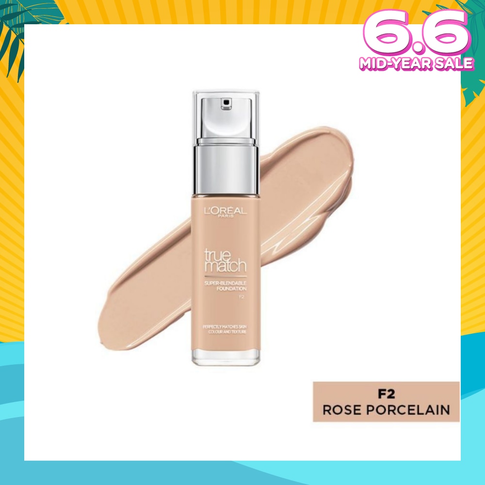 L'OREAL PARIS MAKEUP True Match Liquid Foundation F2 Rose Porcelain 30ml