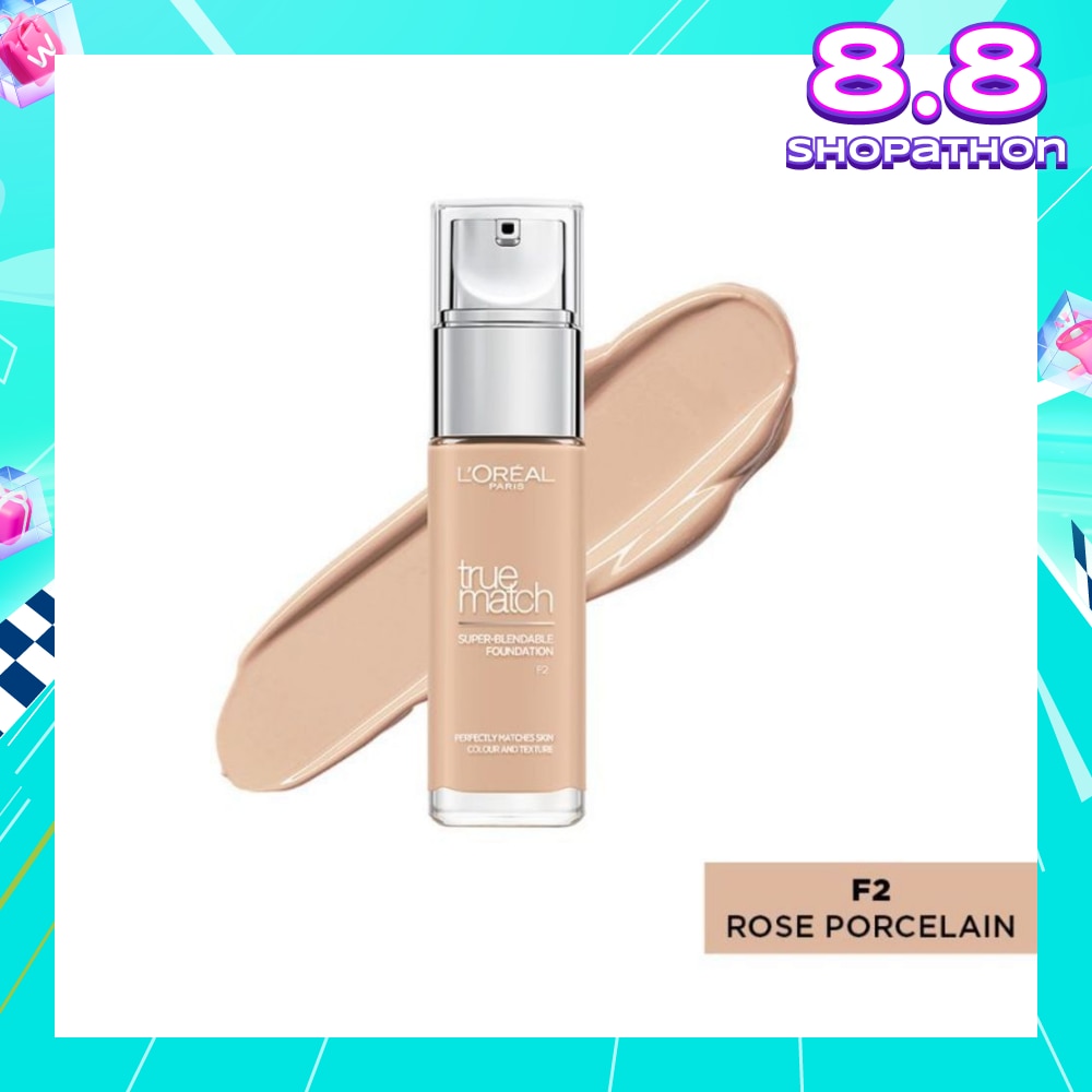 L'OREAL PARIS MAKEUP True Match Liquid Foundation F2 Rose Porcelain 30ml