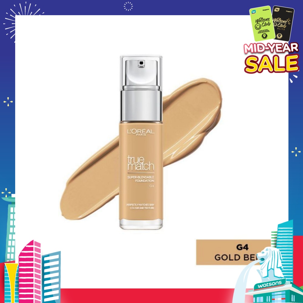 L'OREAL PARIS MAKEUP True Match Liquid Foundation G4 Gold Beige 30ml