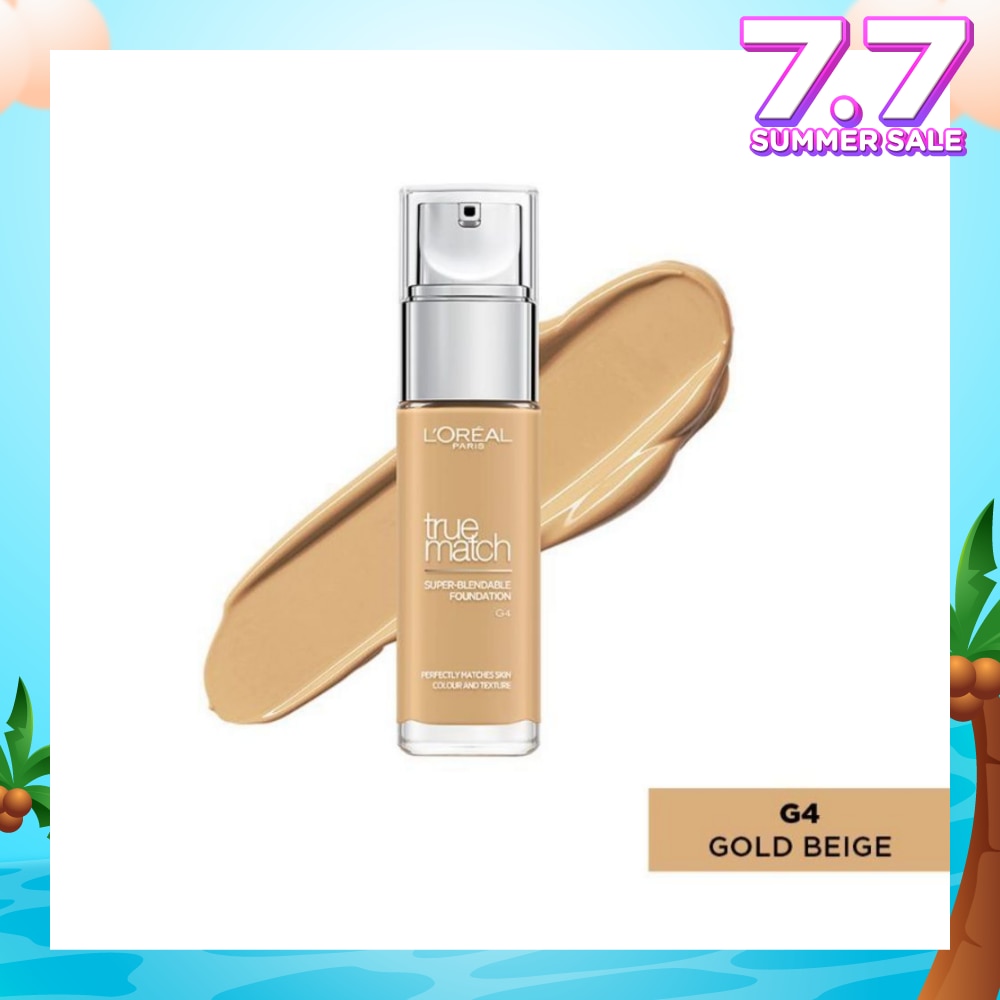 L'OREAL PARIS MAKEUP True Match Liquid Foundation G4 Gold Beige 30ml
