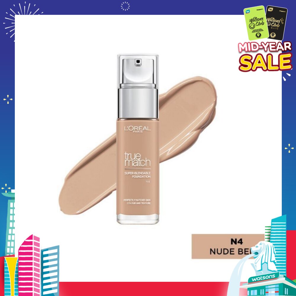 L'OREAL PARIS MAKEUP True Match Liquid Foundation N4 Nude Beige 30ml