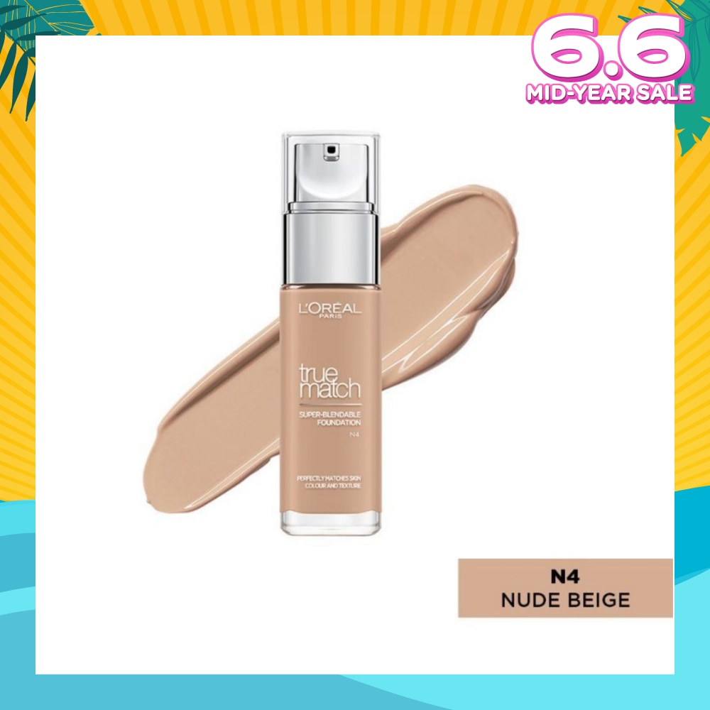 L'OREAL PARIS MAKEUP True Match Liquid Foundation N4 Nude Beige 30ml