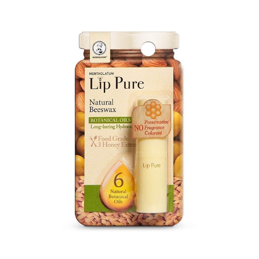 Lip Pure Botanical Oil Fragrance Free (Natural Beewax Formulation + Infused With Botanical Oil + Protect & Condition Lips) 4g