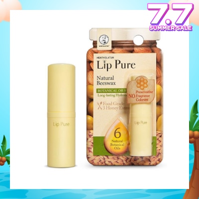 MENTHOLATUM LIP Lip Pure Botanical Oil Fragrance Free (Natural Beewax Formulation + Infused With Botanical Oil + Protect & Condition Lips) 4g