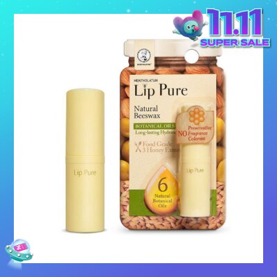MENTHOLATUM LIP Lip Pure Botanical Oil Fragrance Free (Natural Beewax Formulation + Infused With Botanical Oil + Protect & Condition Lips) 4g