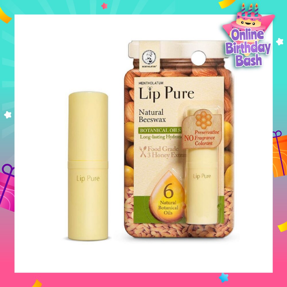 Lip Pure Botanical Oil Fragrance Free (Natural Beewax Formulation + Infused With Botanical Oil + Protect & Condition Lips) 4g
